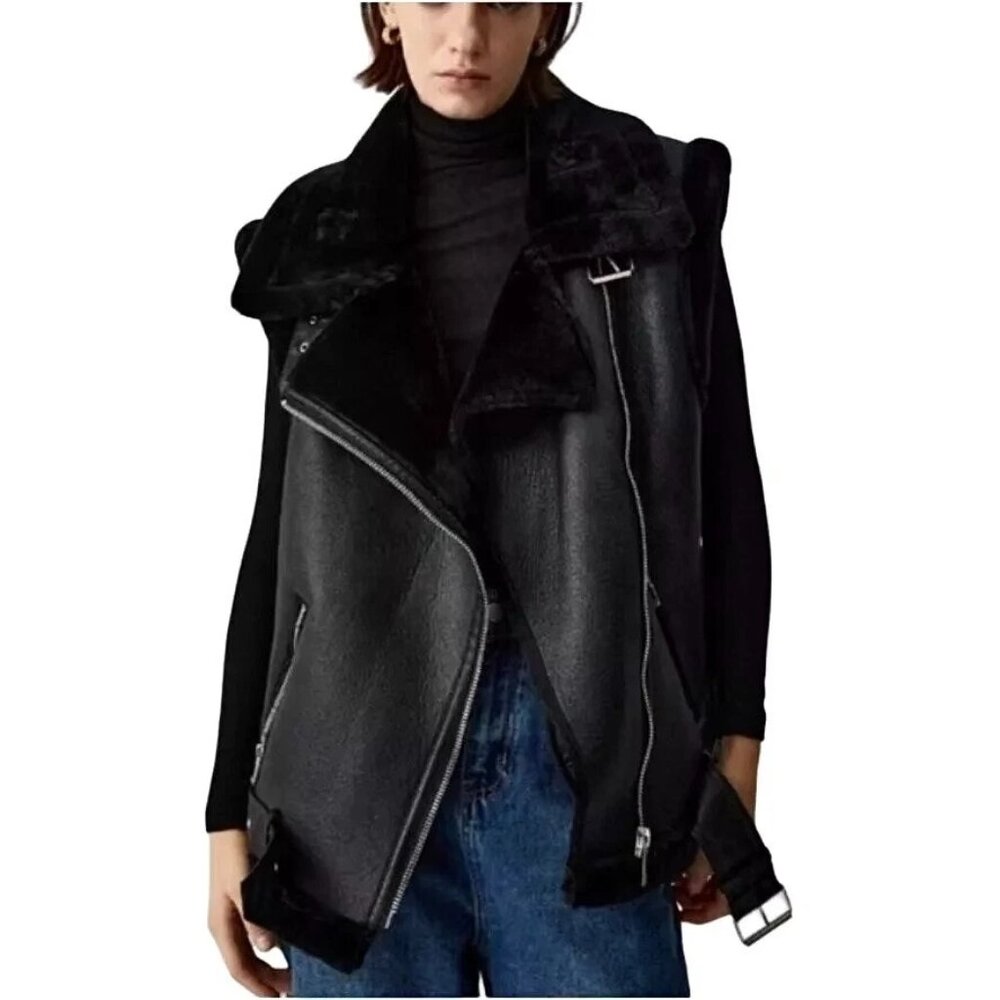 House of Harlow 1960 Faux Suede Moto Vest